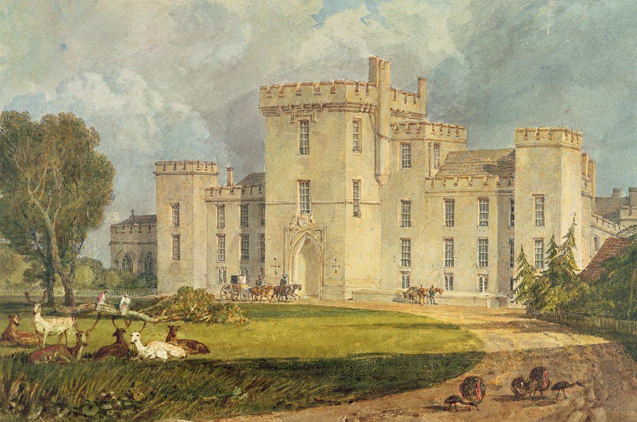 Kilátás a Hampton Courtra északnyugat felől, 1806 körül (toll és tinta, valamint akvarell ceruzával, szőtt papíron) alkotó: Joseph Mallord William Turner