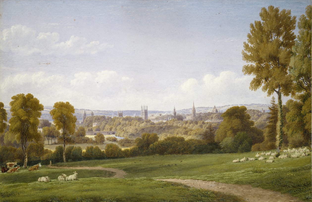 Oxford kilátása a Headington felől (akvarell papíron) alkotó: Joseph Mallord William Turner