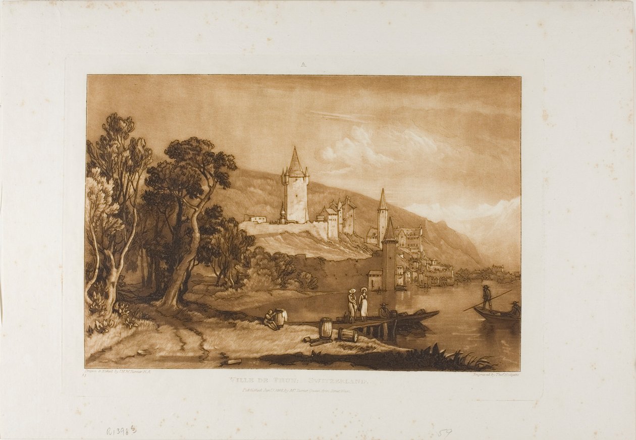 Ville de Thun, 59. tábla a Tanulmányok Könyvéből alkotó: Joseph Mallord William Turner