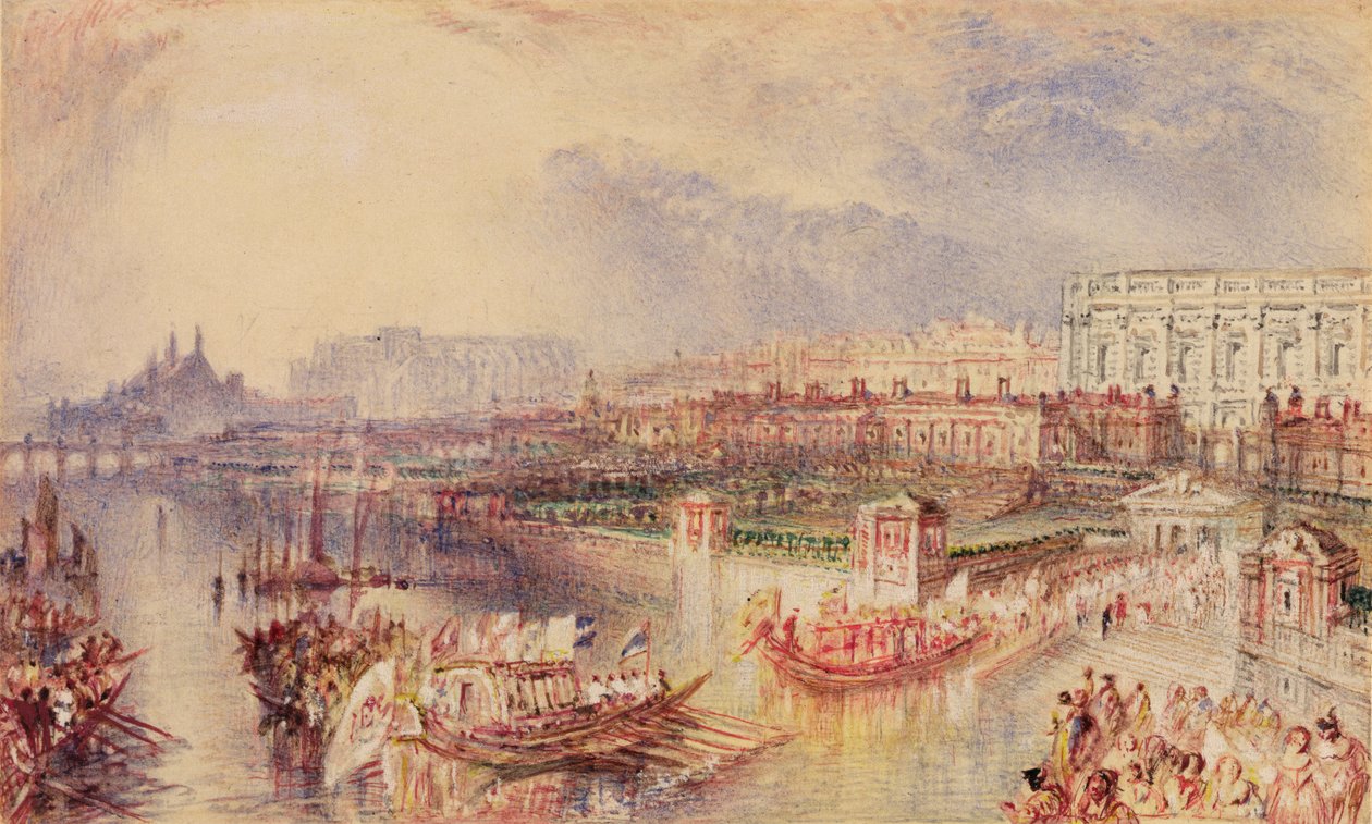 Whitehall, 1835 körül (akvarell, papír) alkotó: Joseph Mallord William Turner