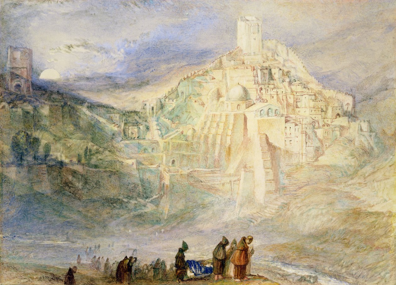 Wilderness A Engedi és Santa Saba kolostor (wc papíron) alkotó: Joseph Mallord William Turner