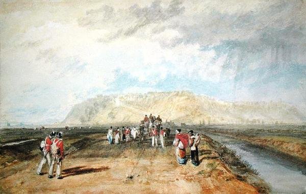 Winchelsea, Sussex, a Rye Roadról (akvarell papíron) alkotó: Joseph Mallord William Turner