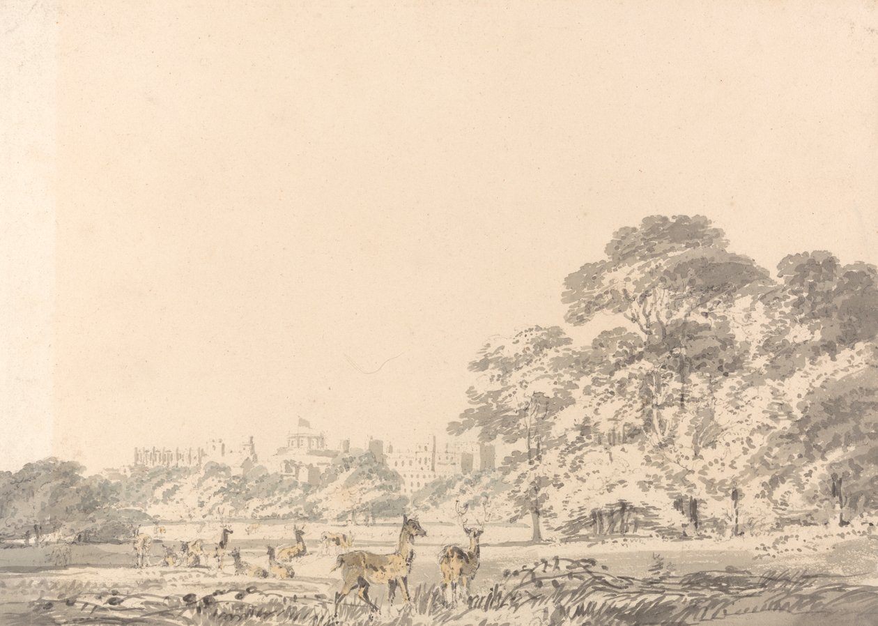 Windsori kastély és park szarvasokkal alkotó: Joseph Mallord William Turner