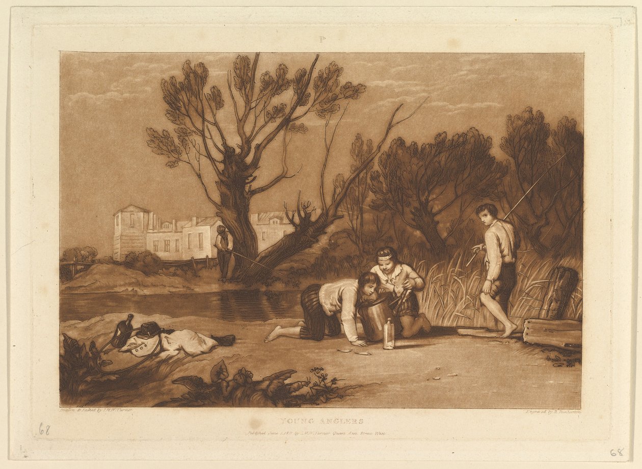 Fiatal horgászok Liber Studiorum, VII. rész, 32. tábla, 1811. június 1. alkotó: Joseph Mallord William Turner
