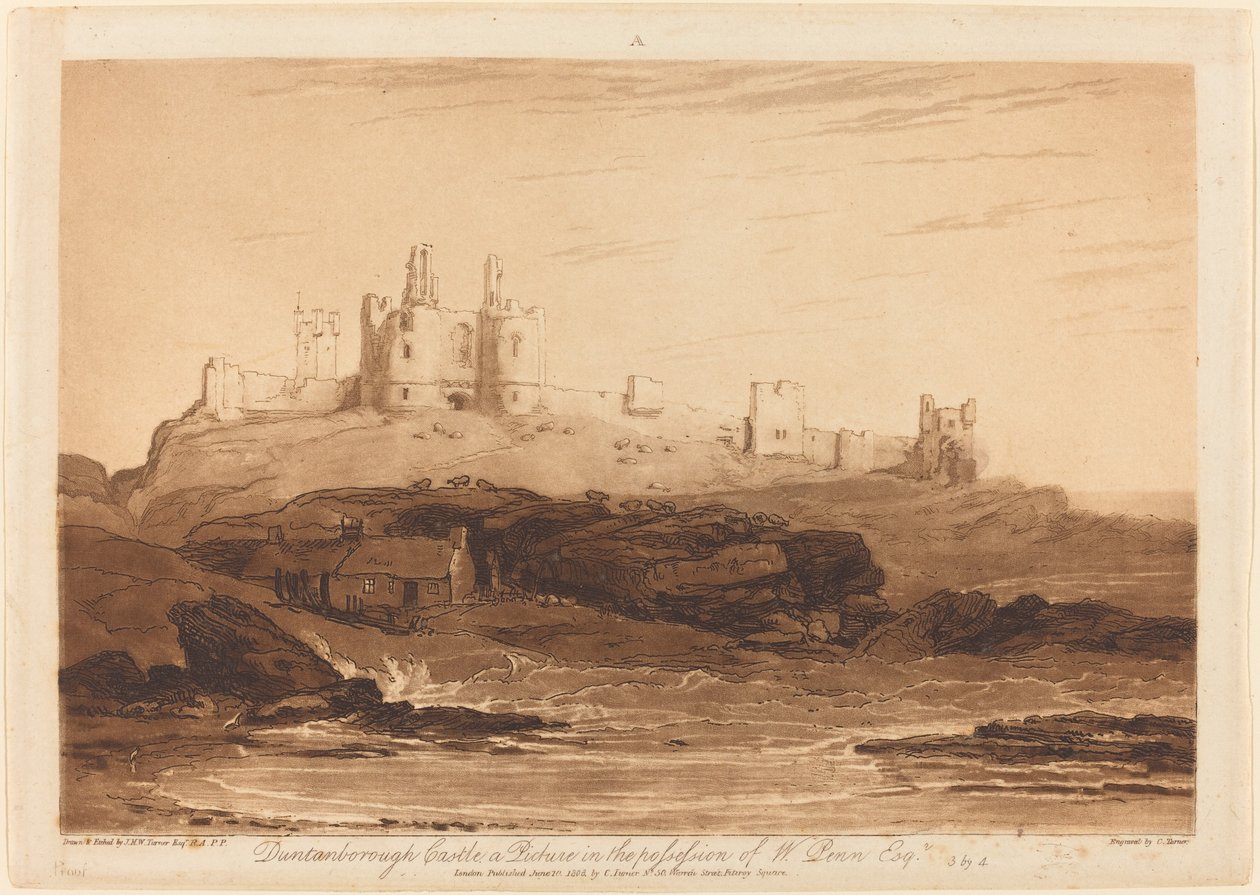 Dunstanburgh kastély alkotó: Joseph Mallord William Turner and Charles Turner