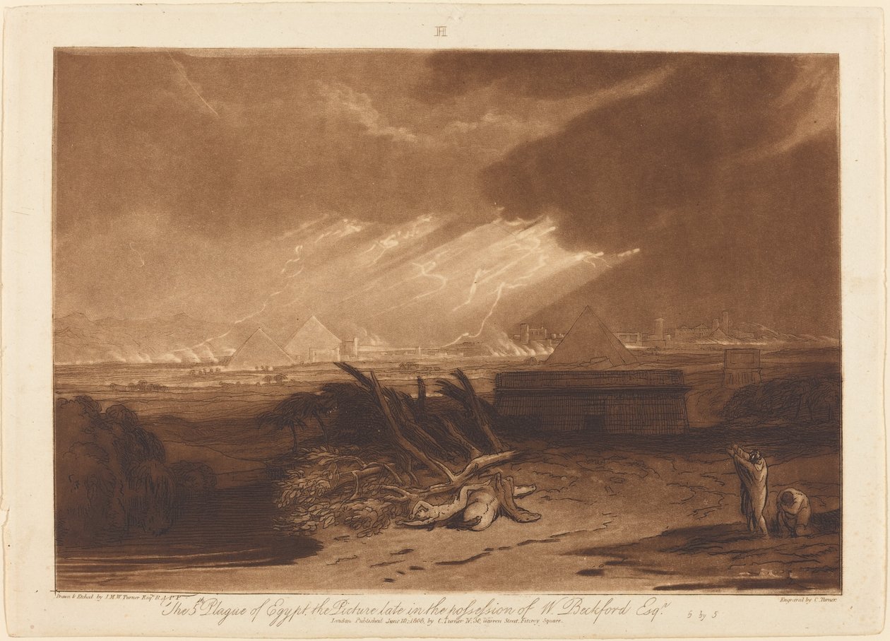 Egyiptom ötödik pestisjárványa alkotó: Joseph Mallord William Turner and Charles Turner