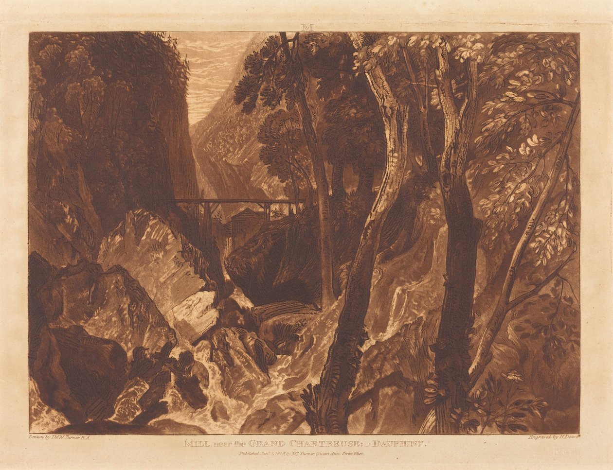 Malom a Grand Chartreuse közelében alkotó: Joseph Mallord William Turner and Henry Edward Dawe
