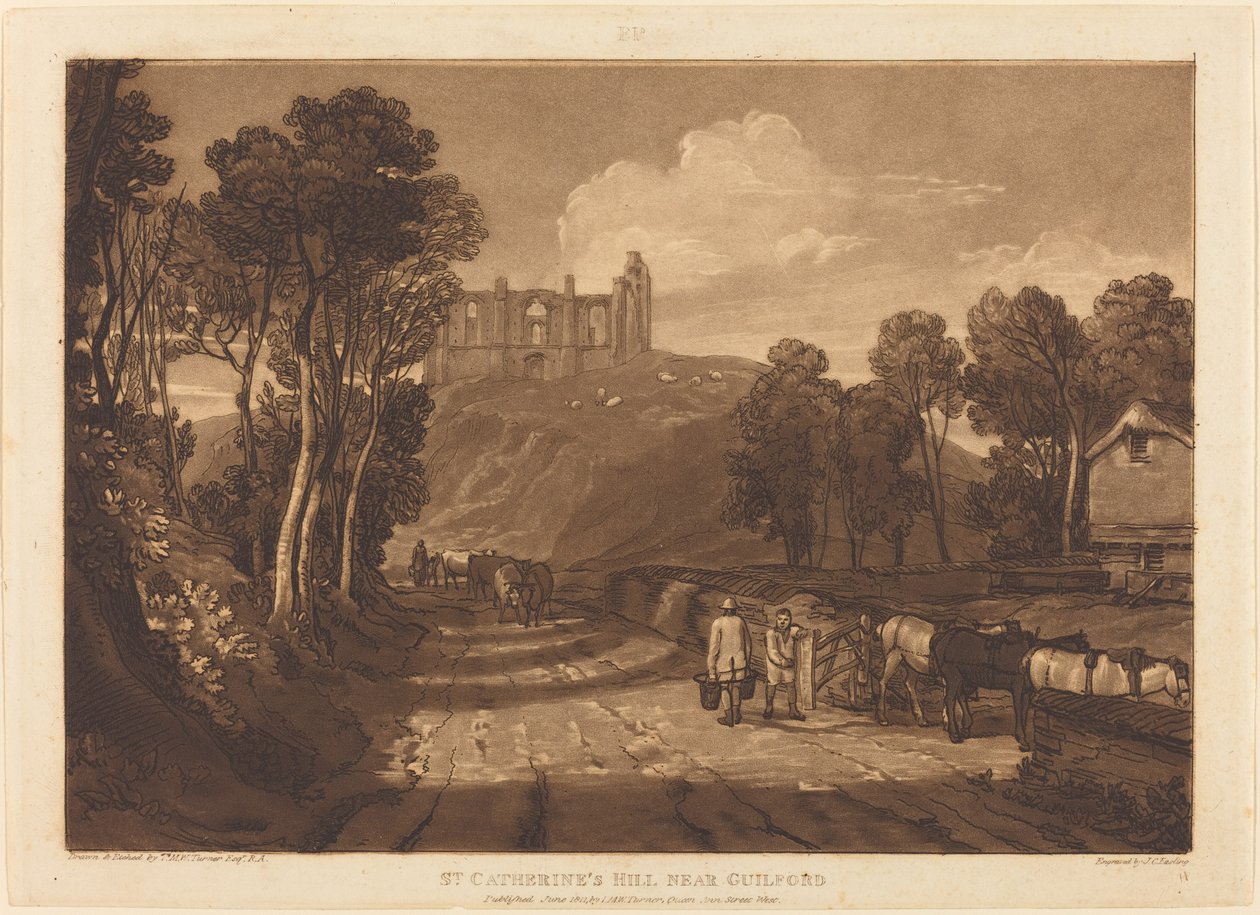 Szent Katalin-domb Guilford közelében alkotó: Joseph Mallord William Turner and J.C. Easling