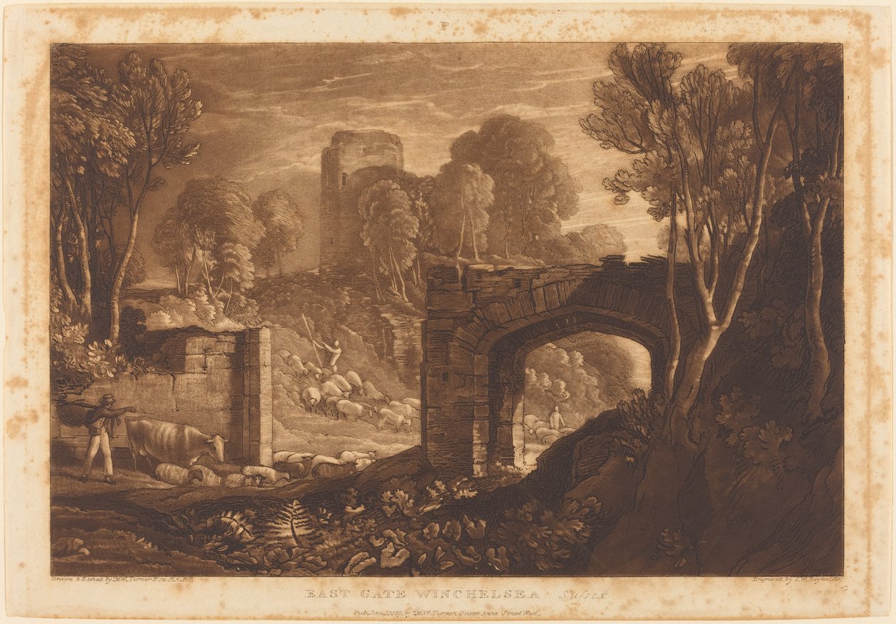 East Gate, Winchelsea alkotó: Joseph Mallord William Turner and Samuel William Reynolds I