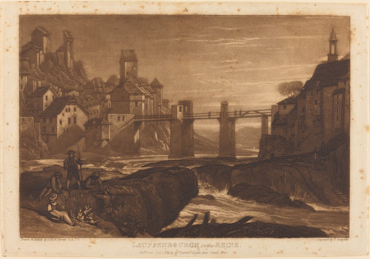 Lauffenbourgh a Rajnánál alkotó: Joseph Mallord William Turner and Thomas Hodgetts