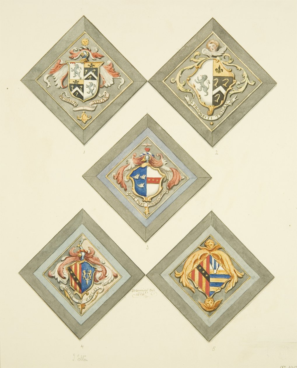 5 nyílás a Szent Fülöpben (ceruza és akvarell papíron) alkotó: Joseph Manning
