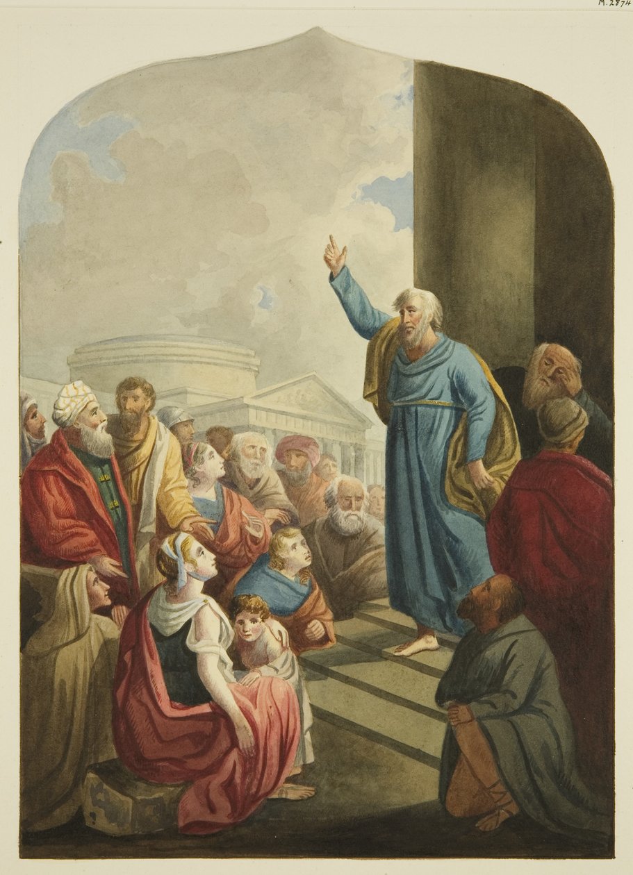 Oltárkép a Szent Pál templomban (ceruza és akvarell papíron) alkotó: Joseph Manning
