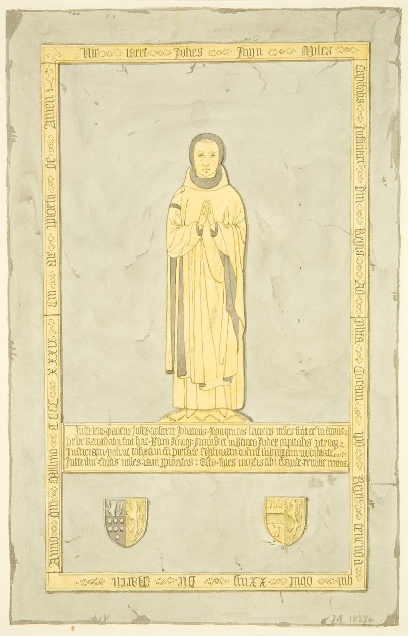 Sir John Inyn sárgaréz a St Mary Redcliffe-ben (akvarell papíron) alkotó: Joseph Manning
