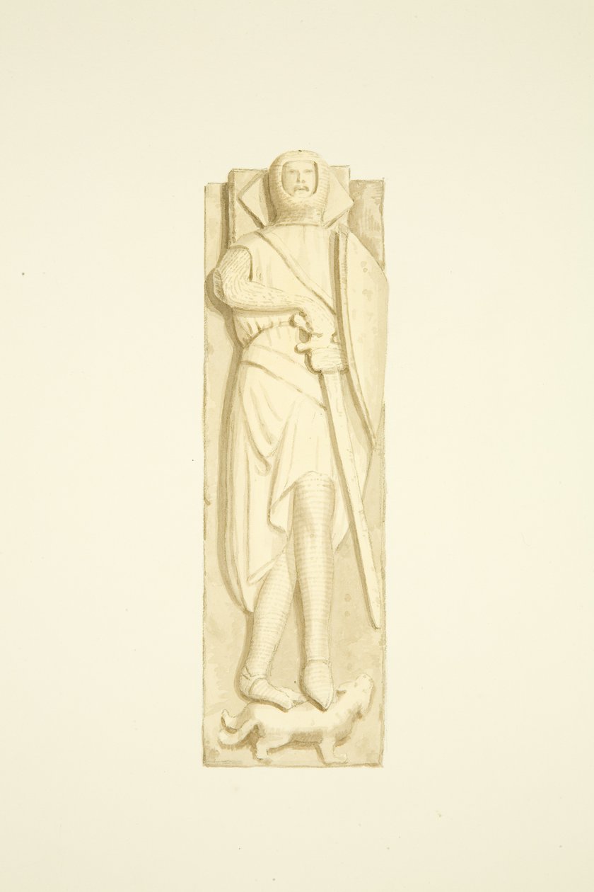 Robert de Berkeley képmása a St Mary Redcliffe-ben (akvarell papíron) alkotó: Joseph Manning