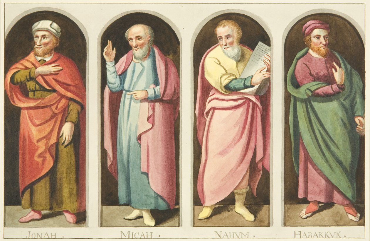 A paraván nyugati oldalára négy kisebb próféta festett, amelyek elválasztják a hajót a bristoli katedrális kórusától (akvarell papíron) alkotó: Joseph Manning