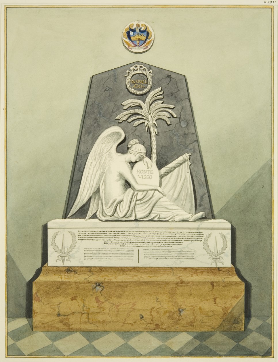 Emlékmű a Szent Pál templomban (ceruza és akvarell papíron) alkotó: Joseph Manning