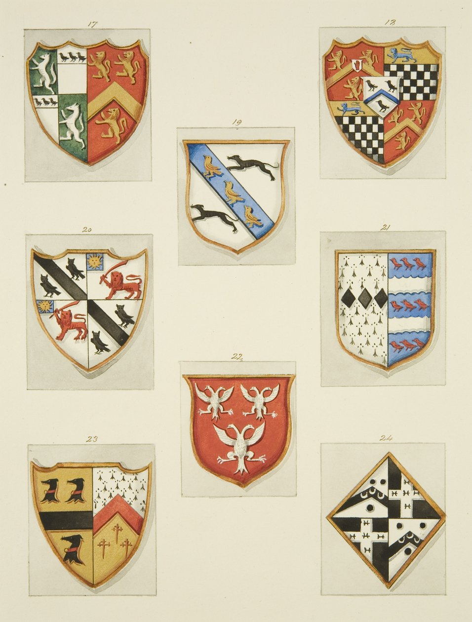 Monumentális címerek a Szent Ágoston-templomban (akvarell, papír) alkotó: Joseph Manning