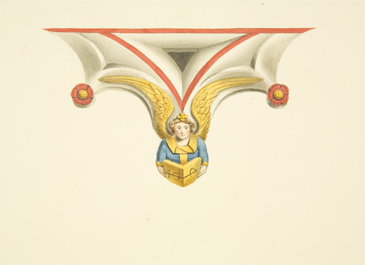 Canynges sírjának egyik csúcsa St Mary Redcliffe-ben (akvarell papíron) alkotó: Joseph Manning