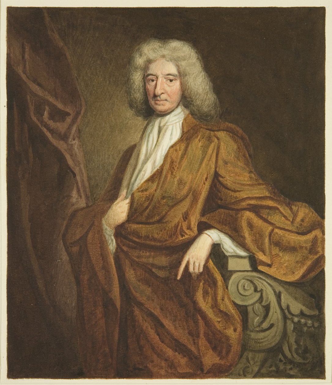 Portré Edward Colston Tanácsházában (ceruza és akvarell papíron) alkotó: Joseph Manning