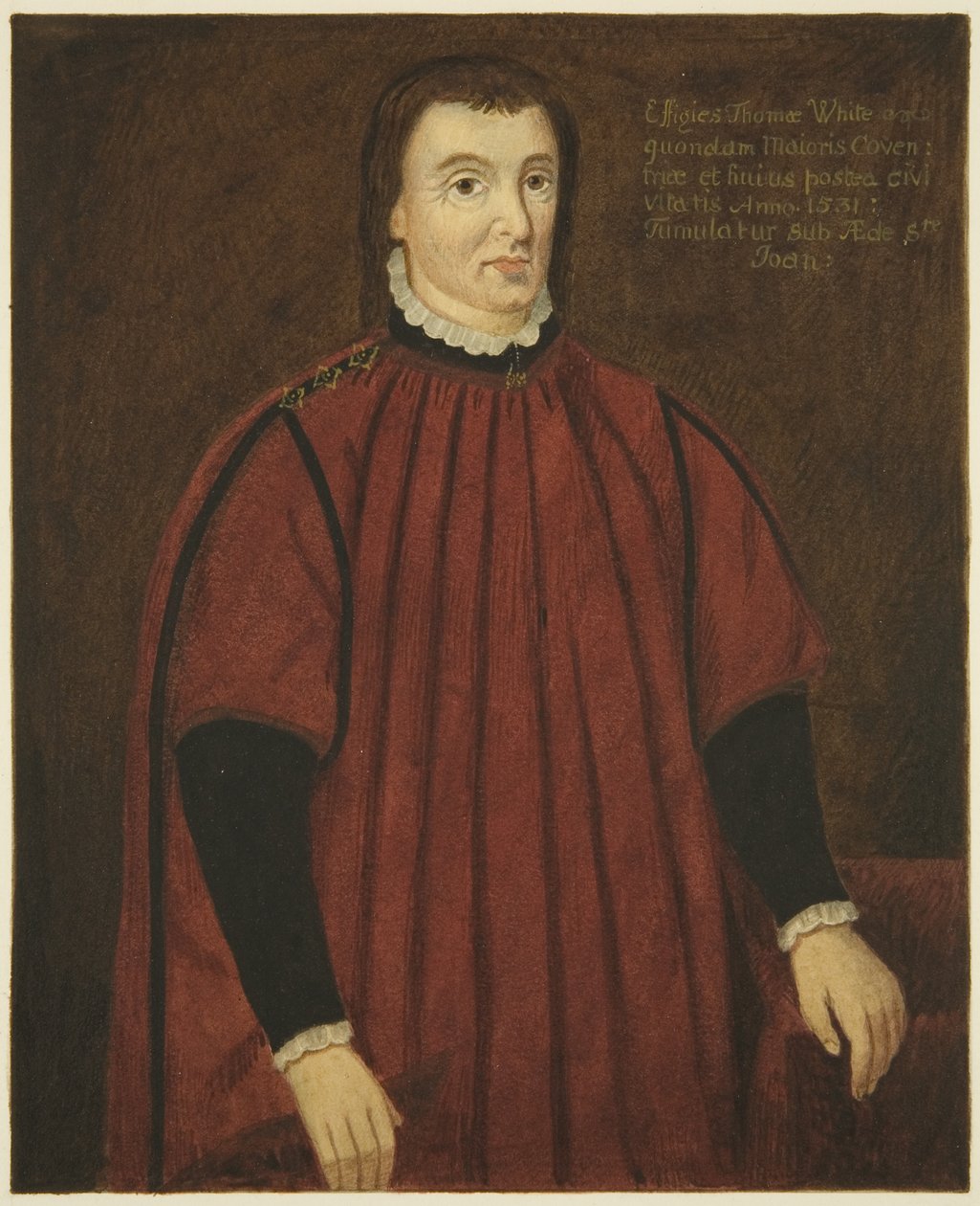 Portré Thomas White tanácsházában (ceruza és akvarell papíron) alkotó: Joseph Manning