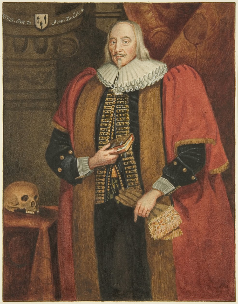 Henry Gibbs, Bristol polgármesterének portréja a tanácsházban (akvarell papíron) alkotó: Joseph Manning