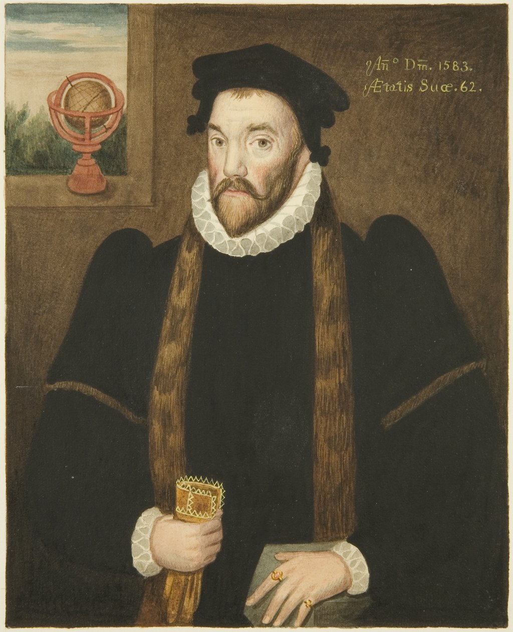 Egy ismeretlen Alderman portréja a tanácsházban (akvarell papíron) alkotó: Joseph Manning