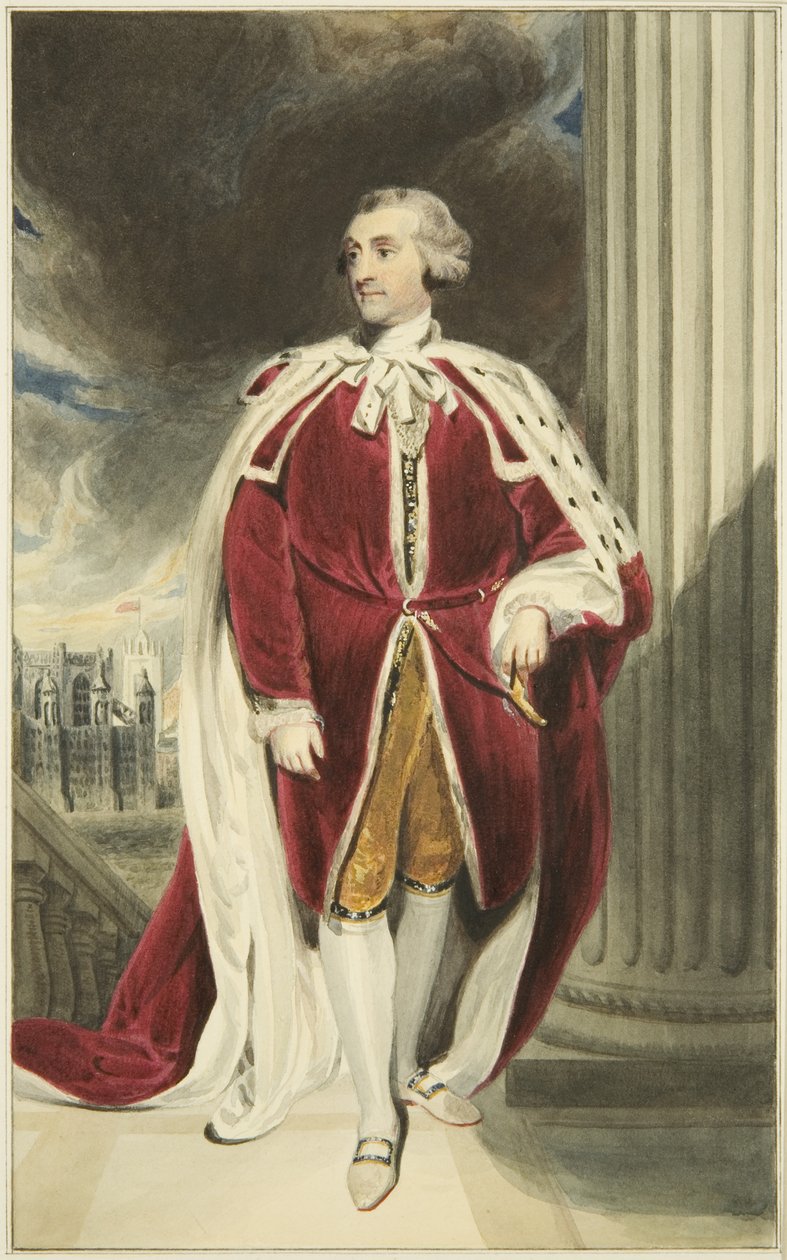 Portland hercegének portréja a Queen Square Mansion House-ban (akvarell papíron) alkotó: Joseph Manning