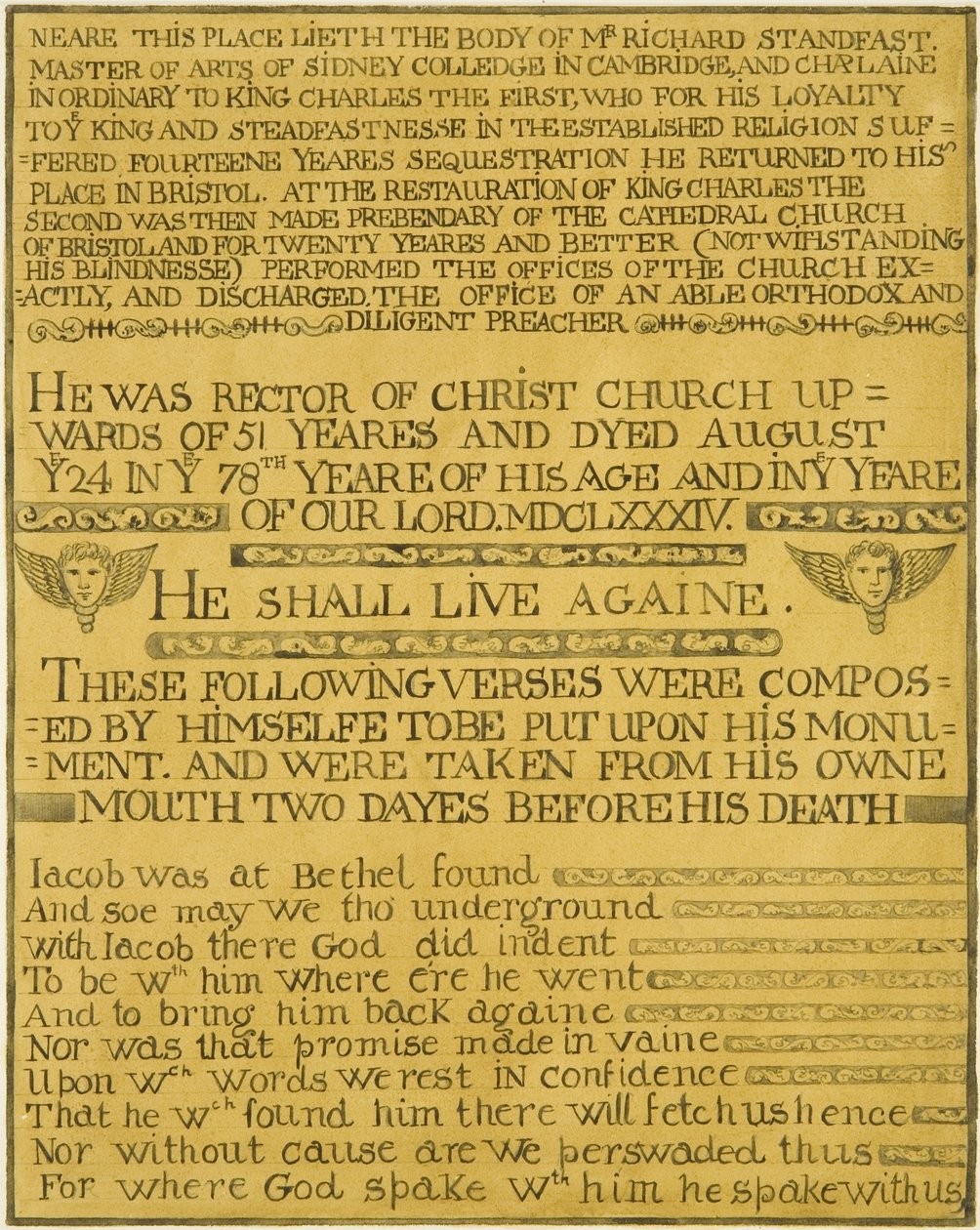 Richard Standfast tiszteletes sárgaréz, Krisztus temploma (akvarell papíron) alkotó: Joseph Manning