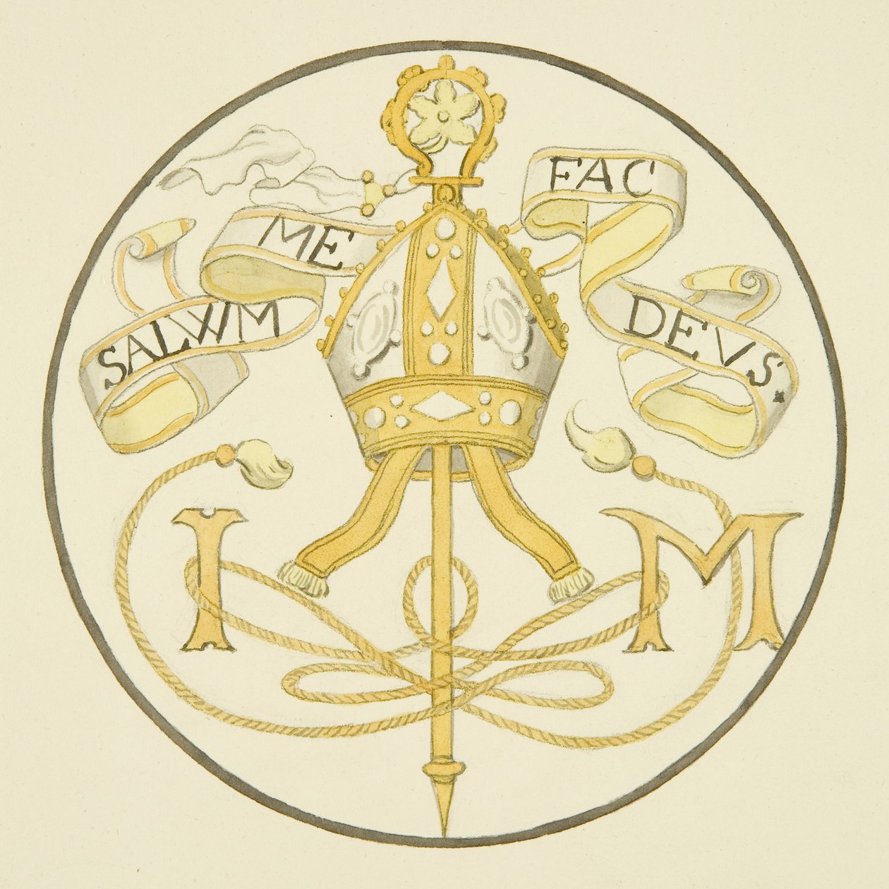 Ólomüveg Canynges kápolnájából (akvarell papíron) alkotó: Joseph Manning