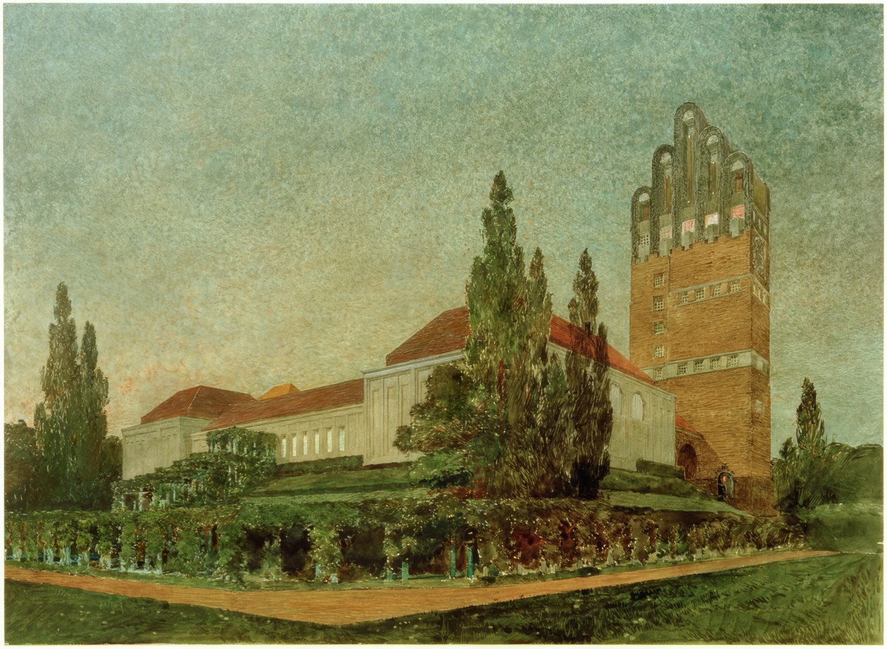 Darmstadt, Mathildenhöhe, kiállítási épület alkotó: Joseph Maria Olbrich