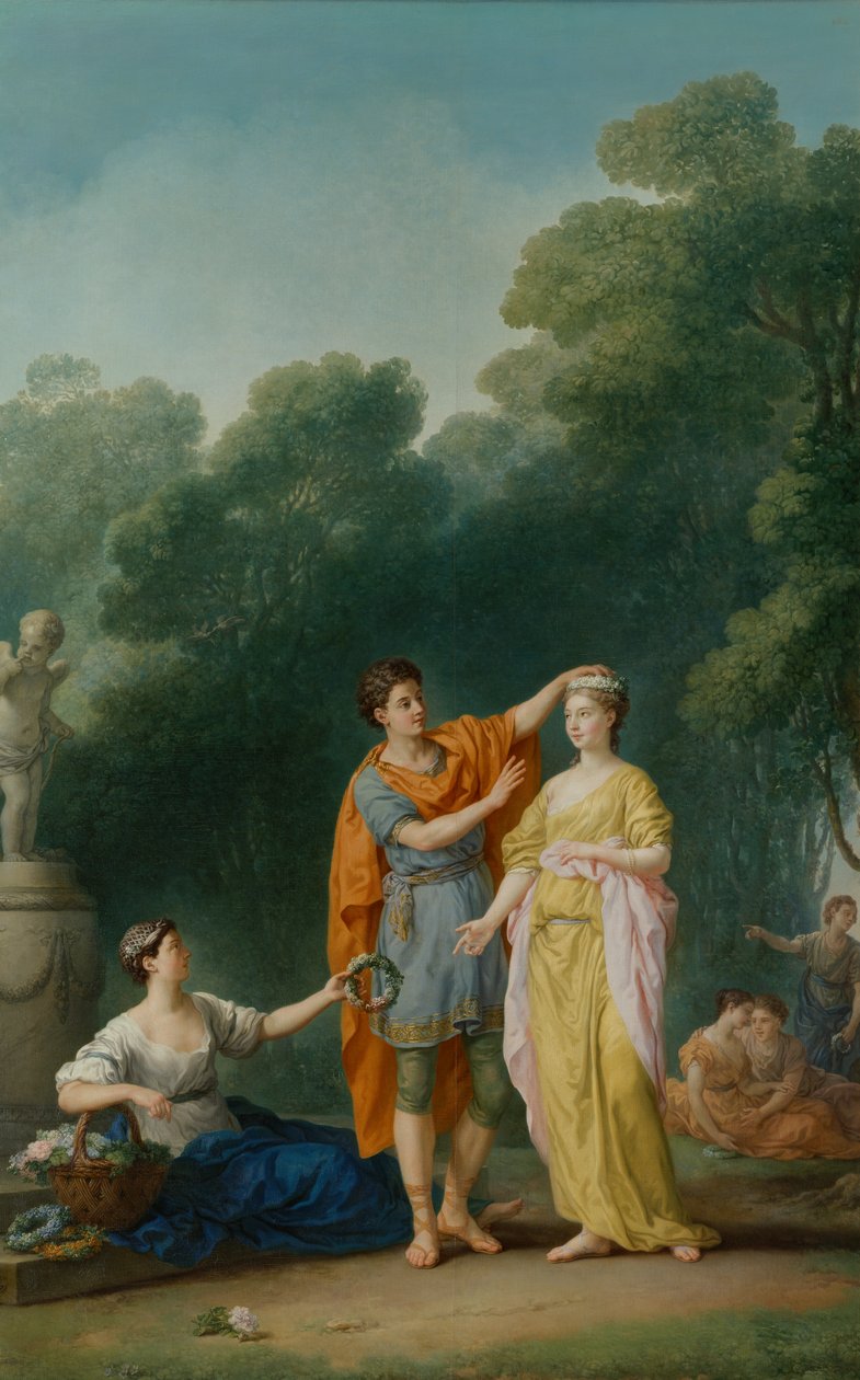 Egy szerető megkoronázza szeretőjét, 1733 alkotó: Joseph Marie Vien