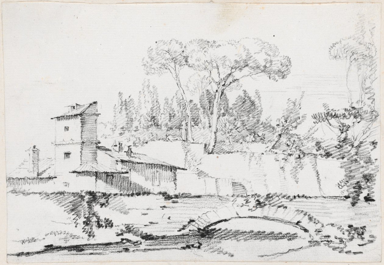 Kilátás a Villa Borghese Pratóra alkotó: Joseph Marie Vien