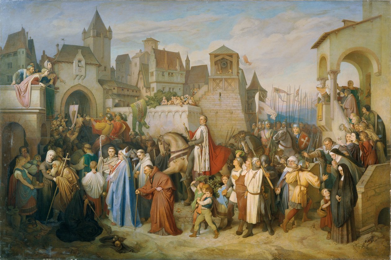 Dicsőséges Lipót herceg belépése Bécsbe az 1219-es keresztes hadjárat után alkotó: Joseph Mathias von Trenkwald