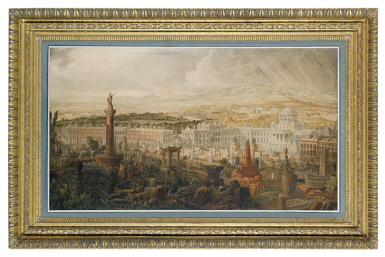 Tervezés a Waterloo-palotához, Wellington hercegének javasolt városi rezidenciájához, 1816 körül alkotó: Joseph Michael Gandy