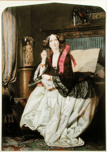 Ashton kisasszony a zongoránál ül alkotó: Joseph Middleton Jopling