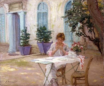 Reggeli a teraszon alkotó: Joseph Milner Kite