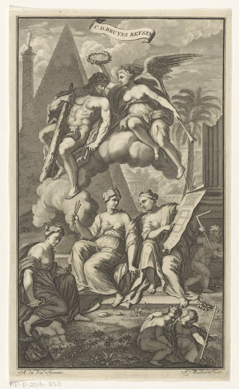 Herkulest Victoria koronázta meg CD. Bruyns Reysen (cím az objektumon) Címlap ehhez: Cornelis de Bruyn, Reizen, 1698 alkotó: Joseph Mulder