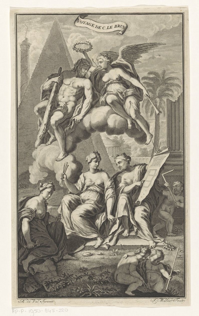 Herkulest Victoria koronázta meg Voyage de C. le brun (cím a tárgyon) Címlap ehhez: Cornelis de Bruyn, Voyage au Levant, 1700 alkotó: Joseph Mulder