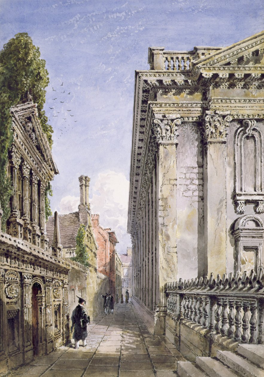 Senate House Passage, Cambridge, 1843 (wc és testszín gumiarábikummal) alkotó: Joseph Murray Ince