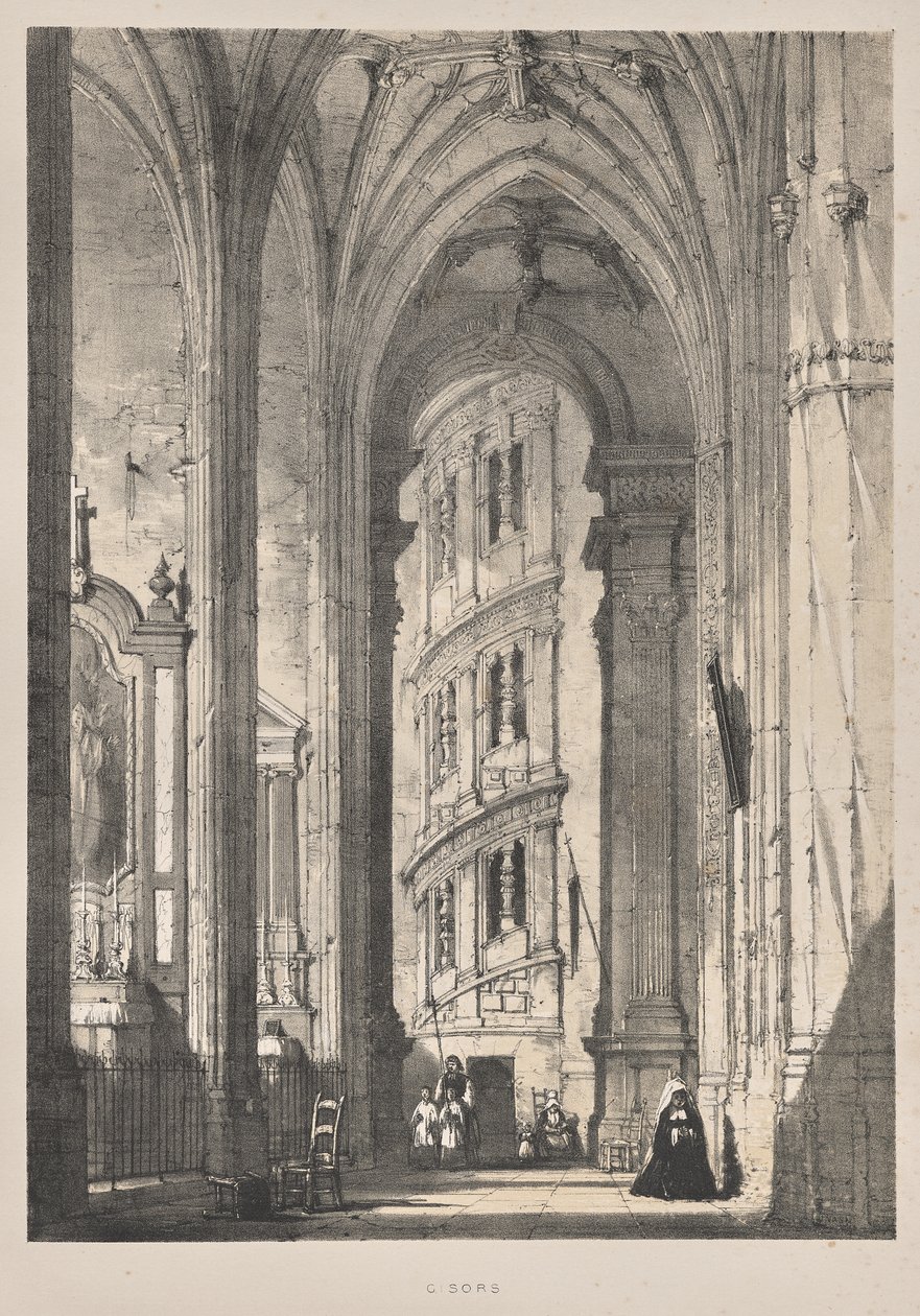 Középkori építészet: Szent Gisors templom, belső alkotó: Joseph Nash