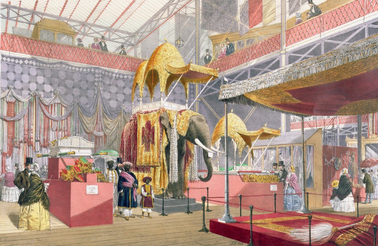 Crystal Palace, az indiai udvar, pub. szerző: Dickinson Bros. (színes litho) alkotó: Joseph Nash
