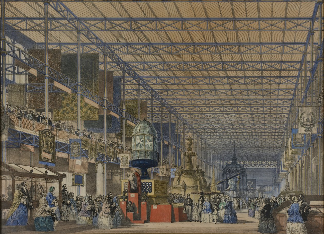 „Dickinson átfogó képei az 1851-es nagy kiállításról”, 1854. A Nagy Kiállítás megnyitója – The British Nave, 1854 alkotó: Joseph Nash