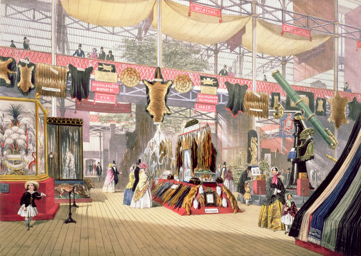 Nagy kiállítás, 1851: Furs Stand, a Dickinson Brothers számára alkotó: Joseph Nash