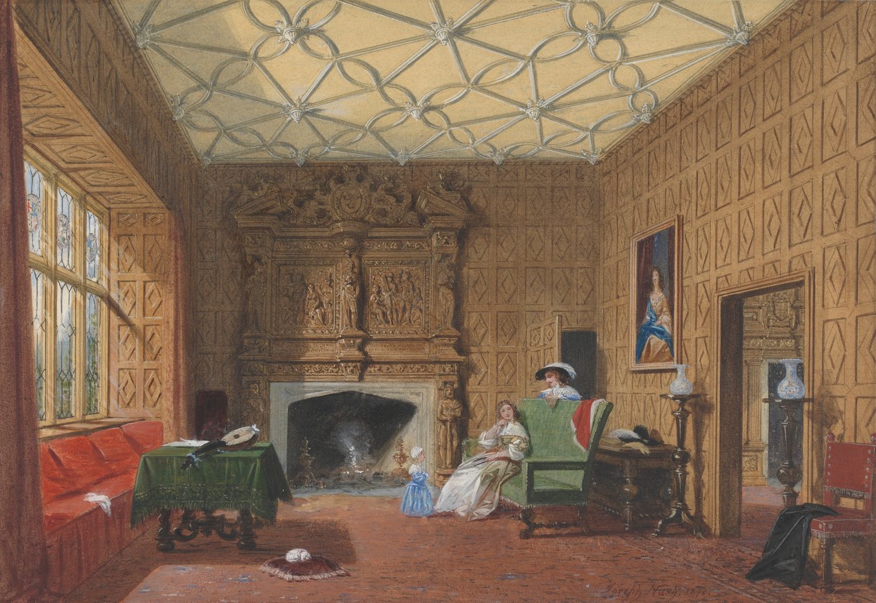 Levens, Westmoreland, The Small Drawing Room alkotó: Joseph Nash