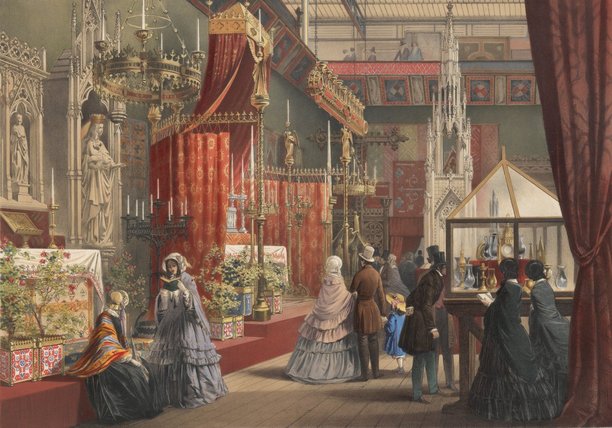 Középkori udvar: Az 1851. évi nagy kiállítás, 1854. alkotó: Joseph Nash