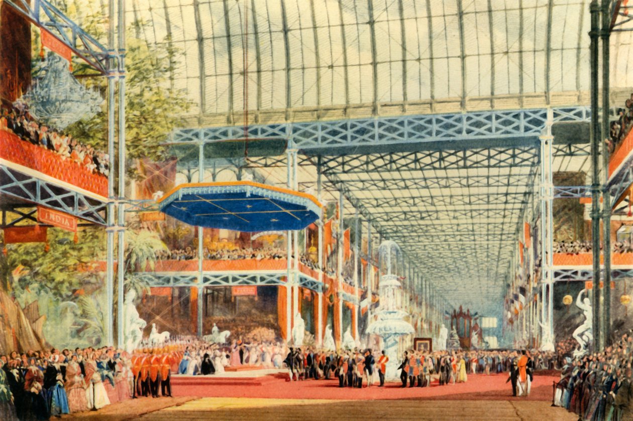 „Viktória királynő nagy kiállításának megnyitója 1851. május 1-jén”, 1942. alkotó: Joseph Nash