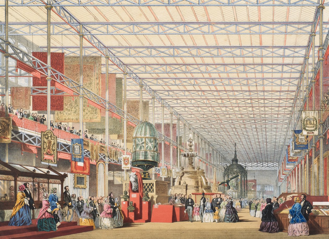 Kilátás az 1851-es Nagy Kiállításról: British Nave, 1854 alkotó: Joseph Nash