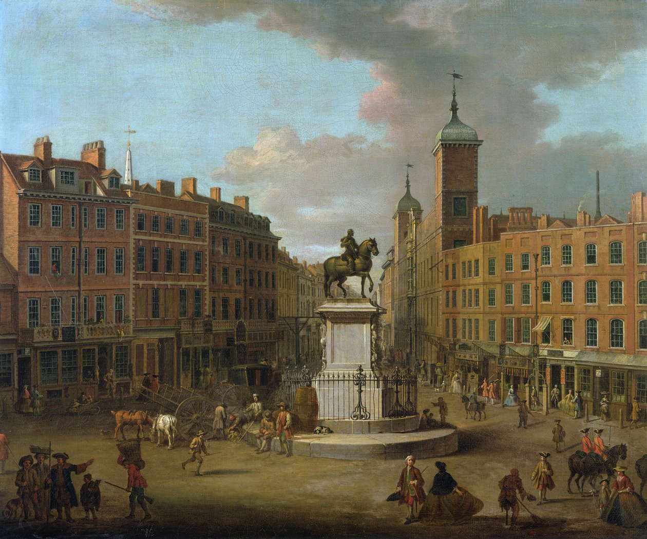 A Charing Cross és a Northumberland House látképe, 1746 alkotó: Joseph Nickolls