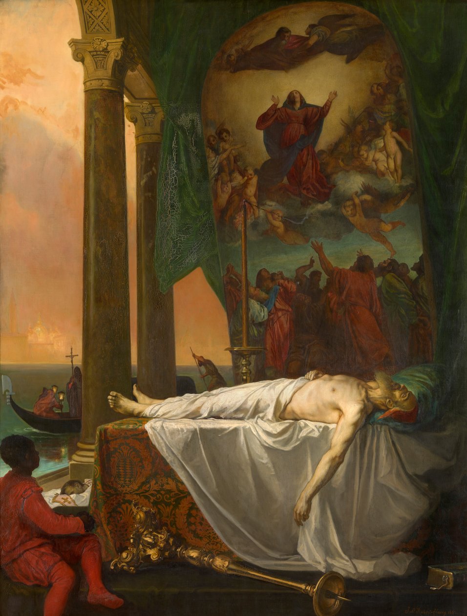 Tizian fekvő helyzetben a Palazzo Barberinóban (olaj, vászon) alkotó: Joseph Nicolas Robert Fleury