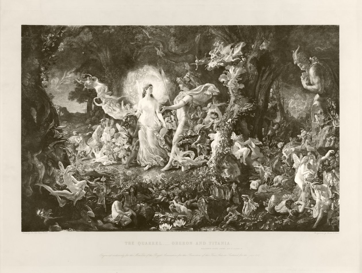 A veszekedés - Oberon és Titania (fotómélység) alkotó: Joseph Noel Paton